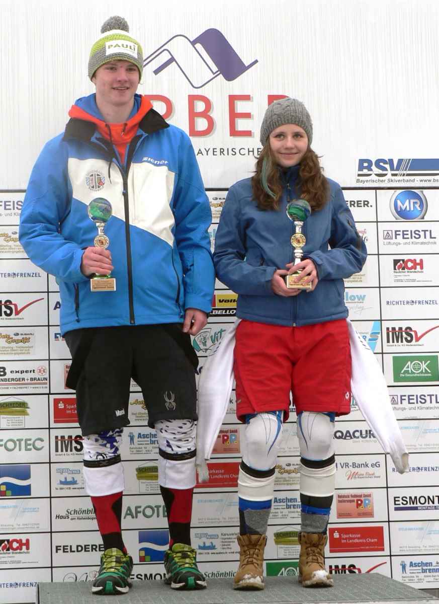 Lukas Eichinger (Lam) und Sophie Aschenbrenner (Mais) waren die Schnellsten bei der Chamer Stadtmeisterschaft im Riesenslalom 2017.