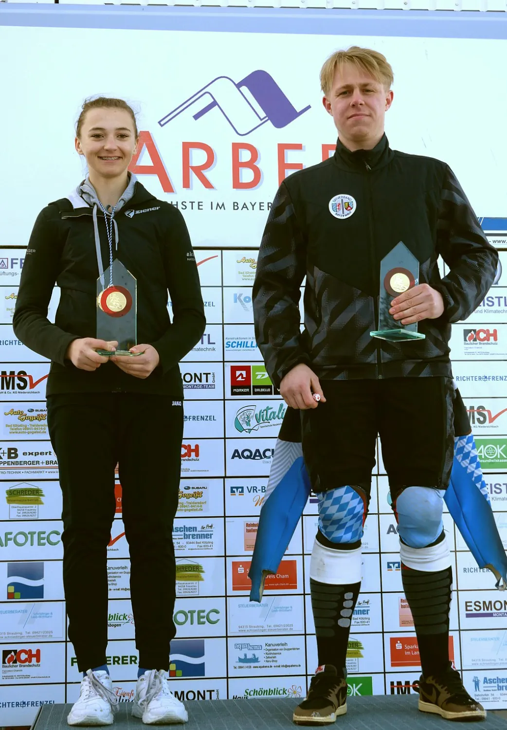Sieger der 7. Offenen Chamer Landkreismeisterschaft im Riesentorlauf wurden Hannah Preikschas vom SC Langfurth sowie Stefan Fuß vom  TSV Regen.
